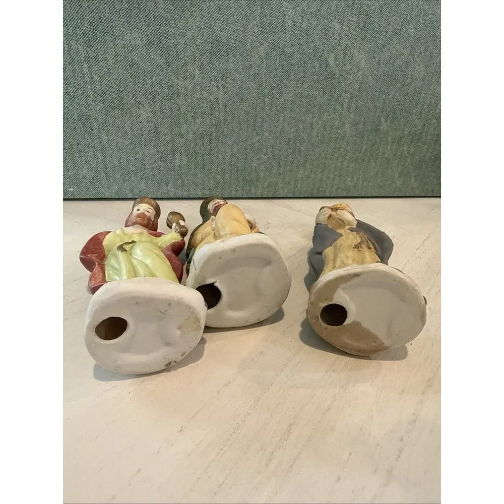Nativity‎ Set 6 Porcelain Figurines Baby Jesus Mary Joseph Shephard Wisemen EUC